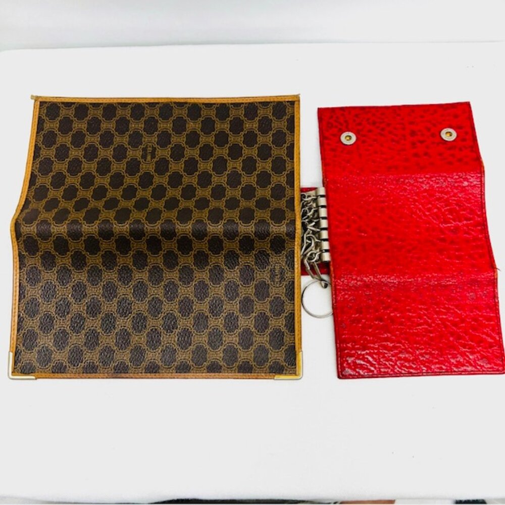 Authentic CELINE M06 Macadam Wallet PVC/leather & Key holder Red leather ( 94) - Picture 6 of 10